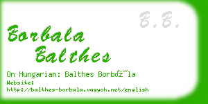 borbala balthes business card